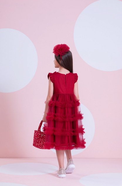 Vestido Infantil de Festa Saia Frufru Bala de Cereja - Pituchinhus PRÉ-VENDA