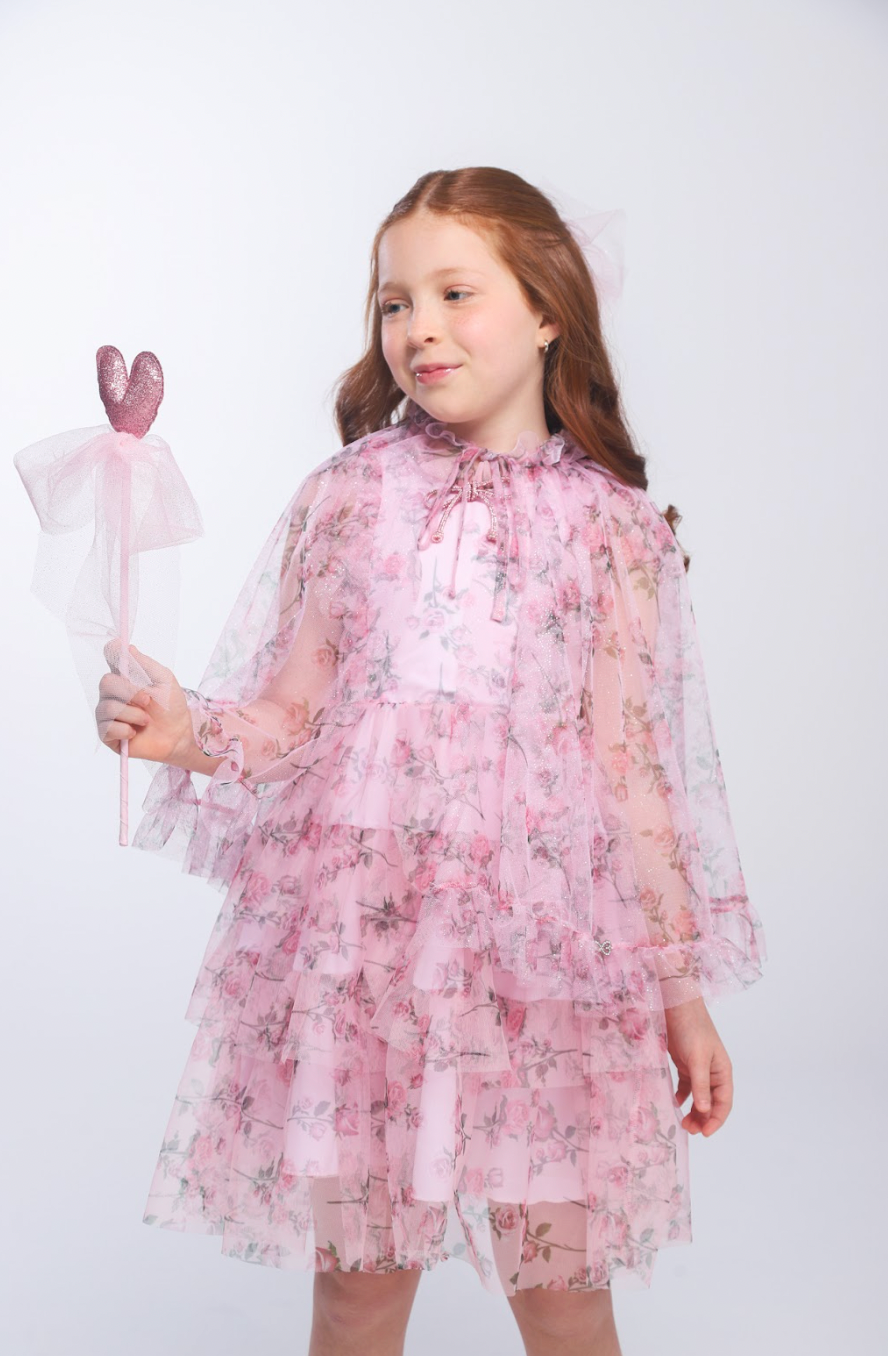 Capa Infantil Tule Glitter Rosa - Luluzinha