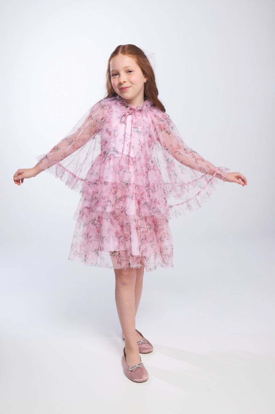 Capa Infantil Tule Glitter Rosa - Luluzinha