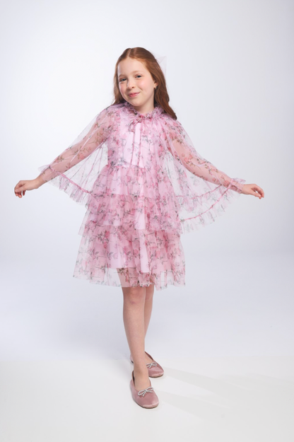 Capa Infantil Tule Glitter Rosa - Luluzinha