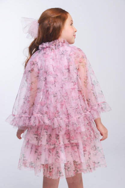 Capa Infantil Tule Glitter Rosa - Luluzinha