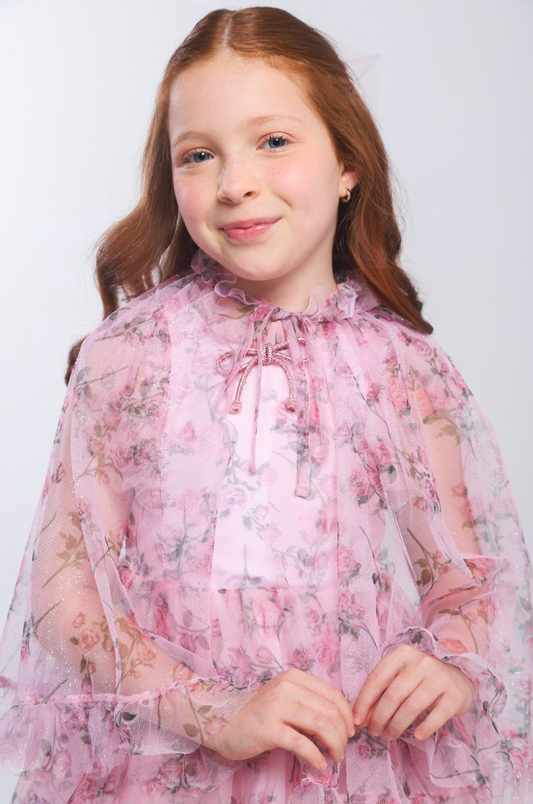 Capa Infantil Tule Glitter Rosa - Luluzinha