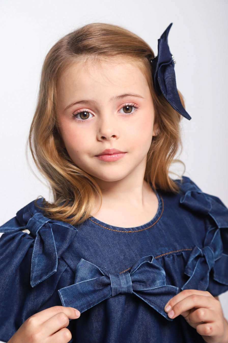 Vestido Infantil Jeans Aplicação Laços - Luluzinha