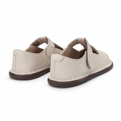 Sapato Infantil Couro Colegial Creme - Petit Cheval