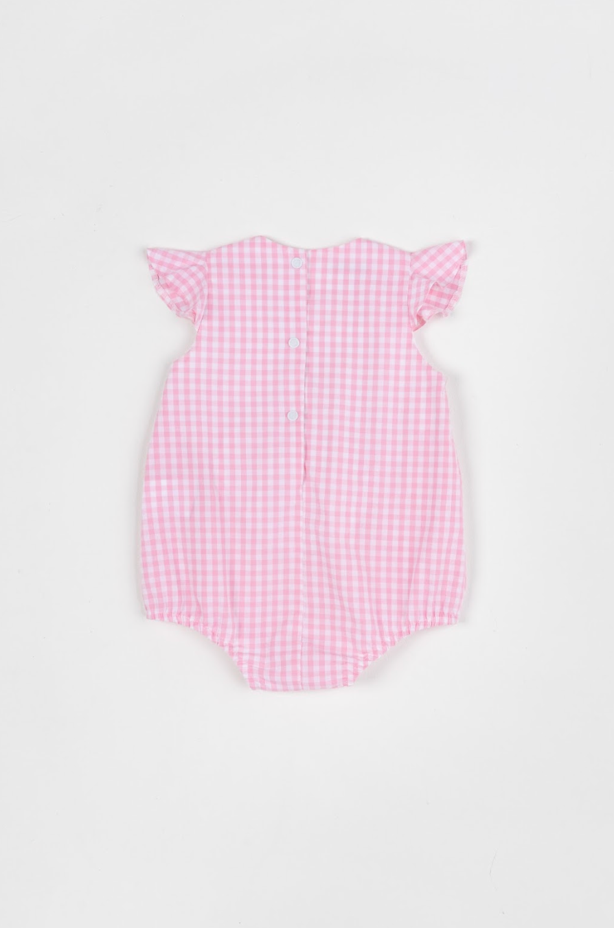 Romper Bebê Algodão Fofinho Rosa Strass - Um Mais Um