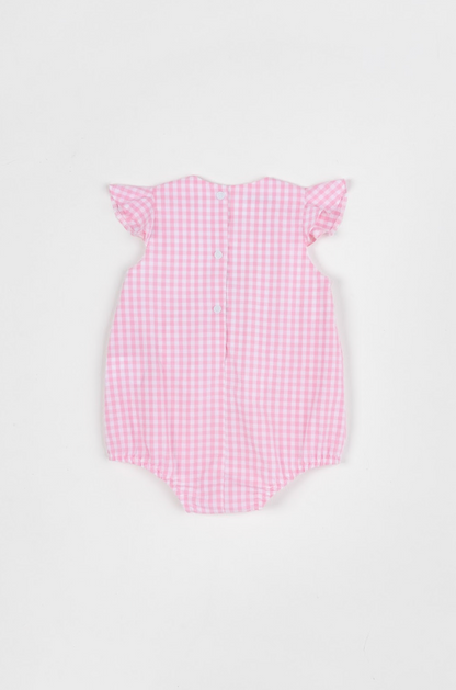 Romper Bebê Algodão Fofinho Rosa Strass - Um Mais Um