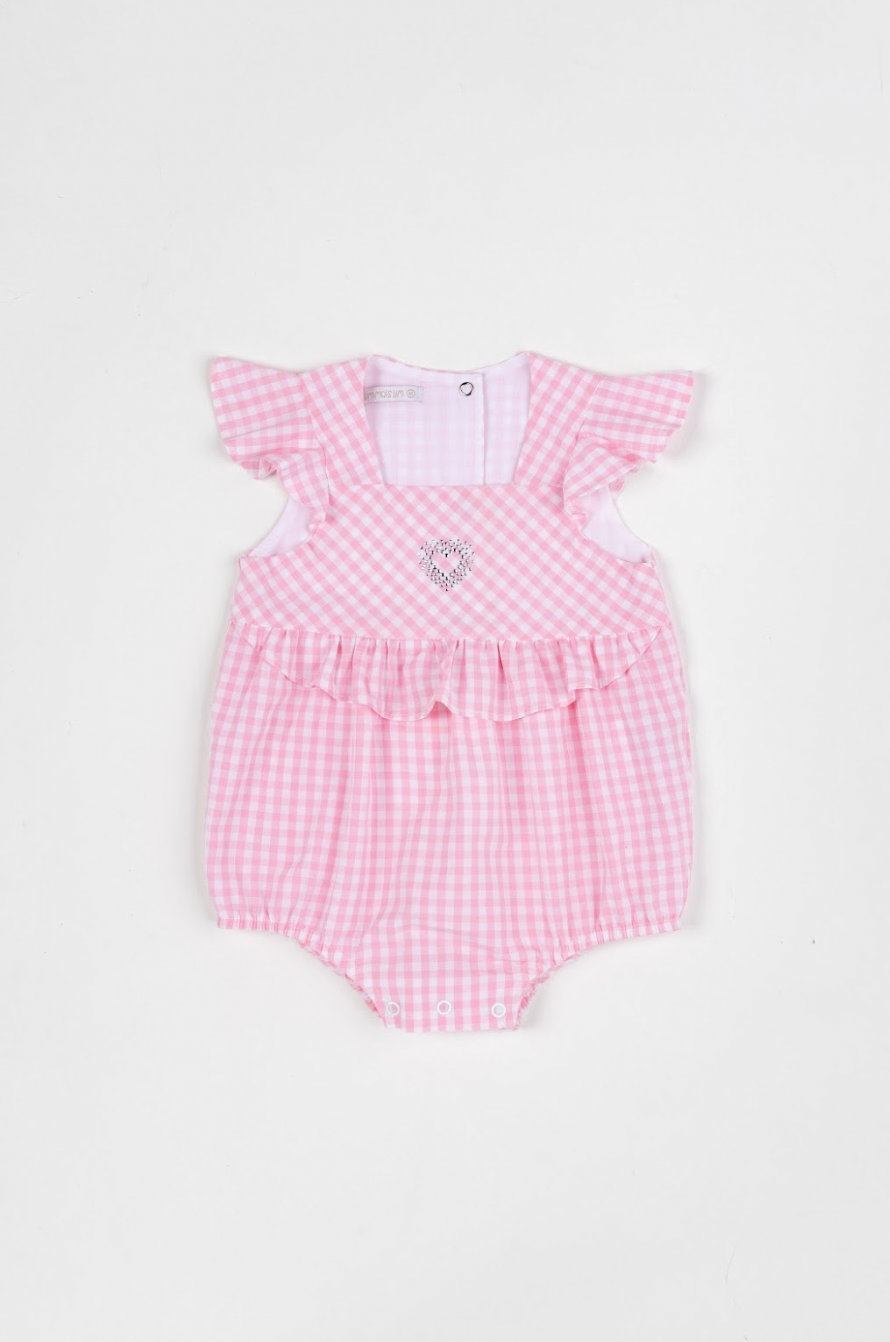 Romper Bebê Algodão Fofinho Rosa Strass - Um Mais Um