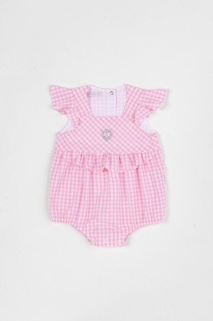 Romper Bebê Algodão Fofinho Rosa Strass - Um Mais Um