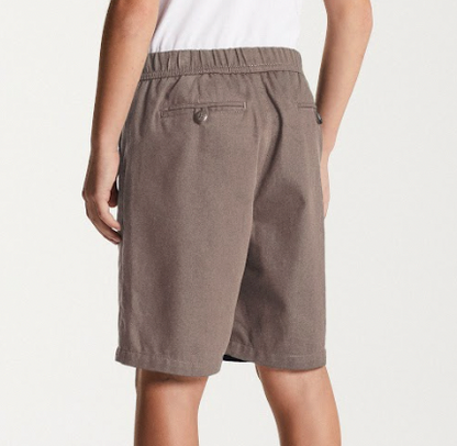 Bermuda Infantil Sarja Confort  Bege - Um Mais Um PRÉ-VENDA