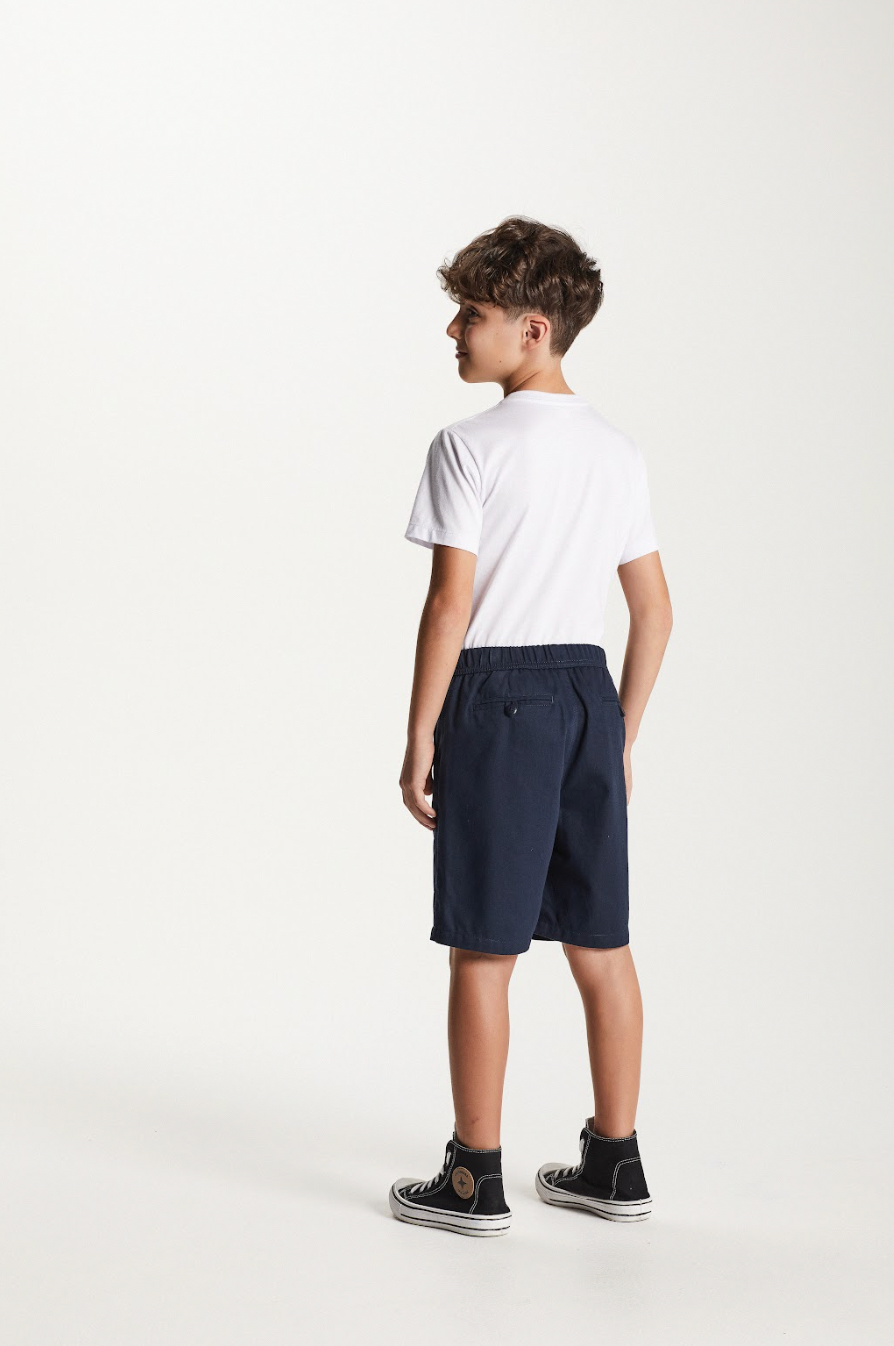 Bermuda Infantil Sarja Confort Marinho - Um Mais Um PRÉ-VENDA