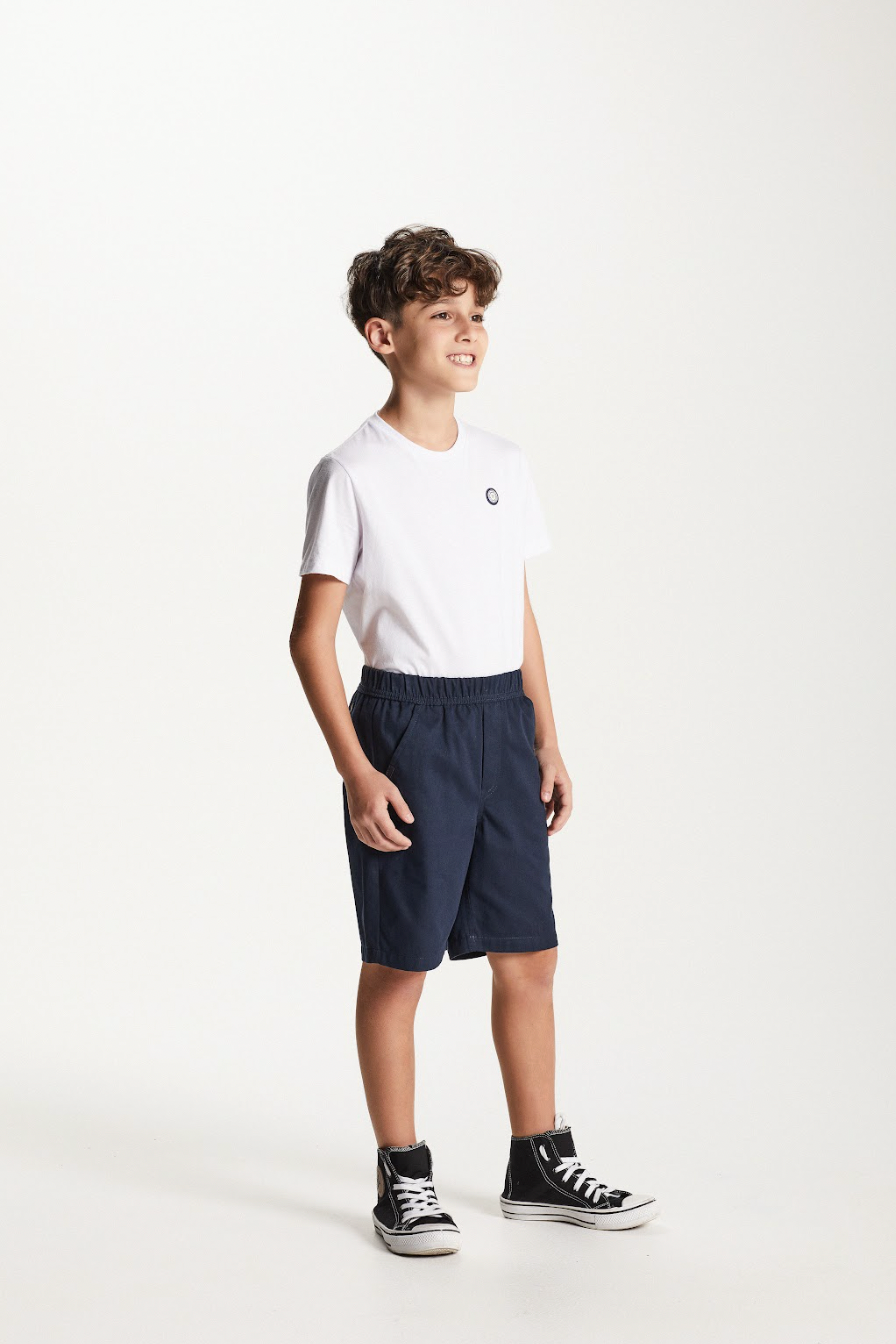 Bermuda Infantil Sarja Confort Marinho - Um Mais Um PRÉ-VENDA