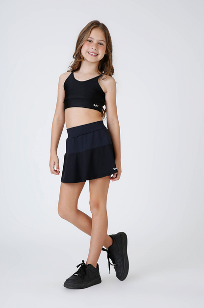 Conjunto Infantil Top Sara Trilobal Básico Preto e Saia Larissa New Trip Preto - Siri Sport