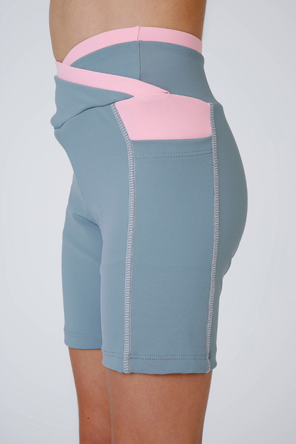 Conjunto Infantil Top Sara Ballet Rosa e Bermuda Sara Ballet Cinza - Siri Sport