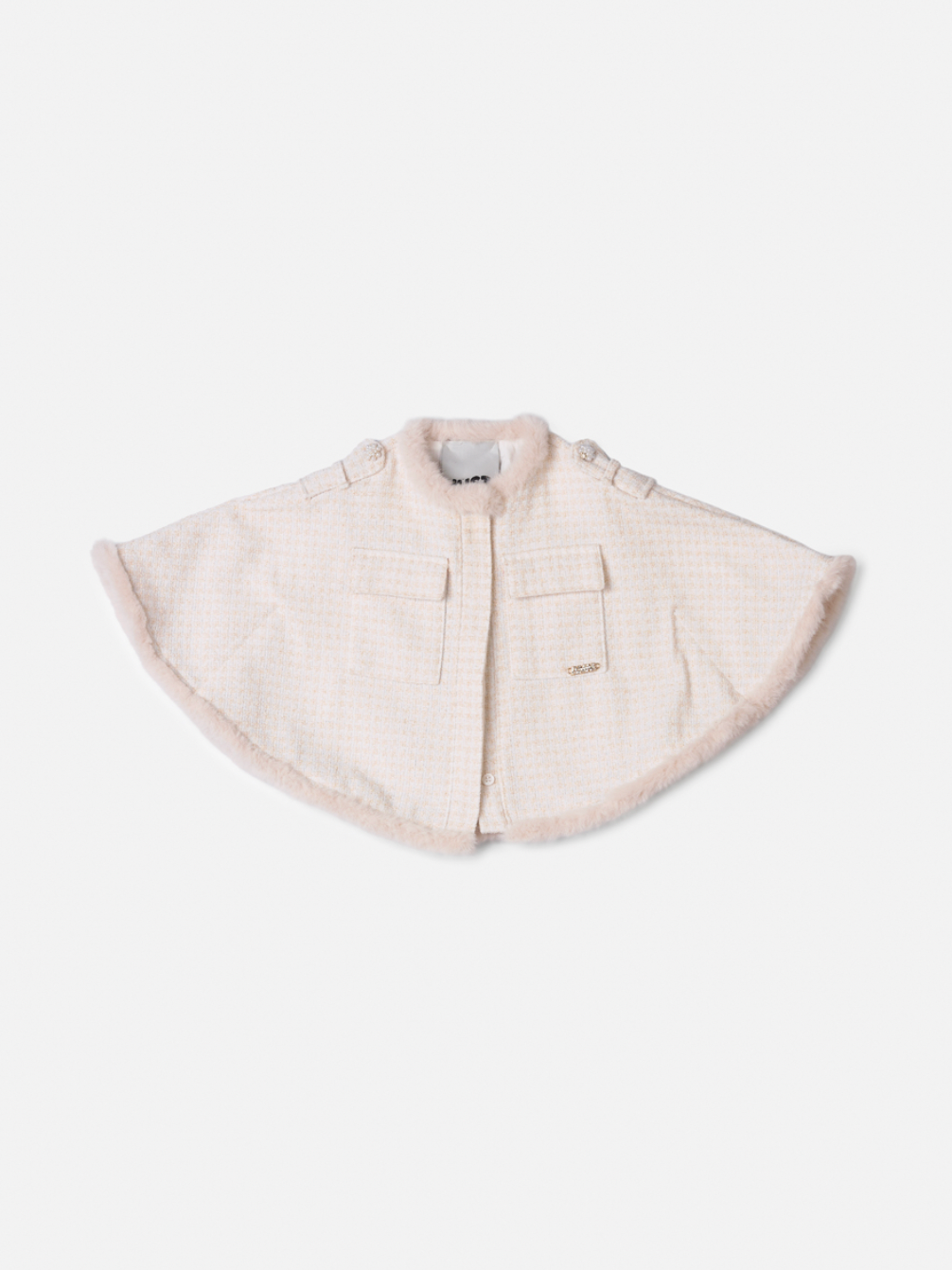 Conjunto Infantil Conceito Capa, Colete e Shorts Tweed Off White - Animê