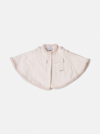 Conjunto Infantil Conceito Capa, Colete e Shorts Tweed Off White - Animê