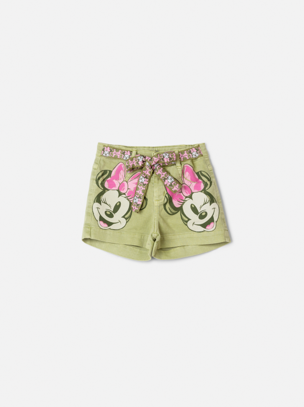 Conjunto Infantil Camisa Listrada Disney Punhos Conceito e Shorts Minnie Mouse Verde Forest - Animê