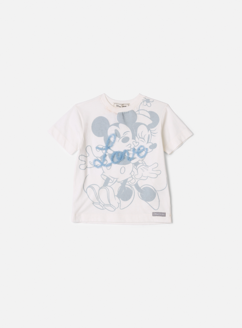 Conjunto Infantil Blusa Minnie Love e Shorts Jeans Bordada Tule Flores - Animê
