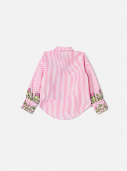 Conjunto Infantil Camisa Listrada Disney Punhos Conceito e Shorts Minnie Mouse Verde Forest - Animê