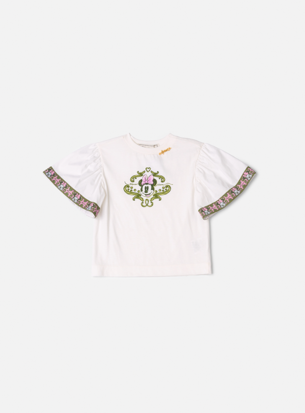Conjunto Infantil Blusa Minnie Faixa Estilizada e Shorts Minnie Mouse Verde Forest - Animê