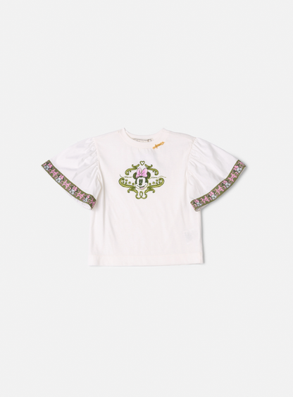 Conjunto Infantil Blusa Minnie Faixa Estilizada e Shorts Minnie Mouse Verde Forest - Animê