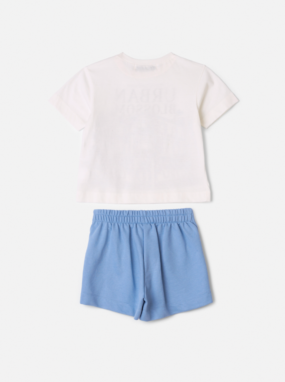 Conjunto Infantil Blusa Urban Blossom e Shorts Azul Laço Tule - Animê
