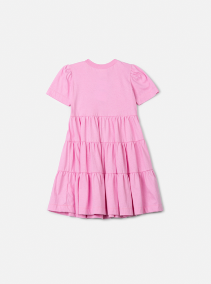 Vestido Infantil Algodão Laços Rosa Girly - Animê Petite