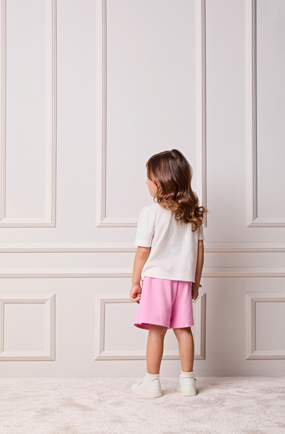 Conjunto Infantil Blusa Tea Party e Shorts Rosa Girly - Animê Petite PRÉ-VENDA