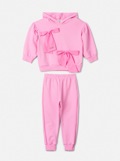 Conjunto Infantil Casaco e Calça Moletom Rosa Girly - Animê Petite