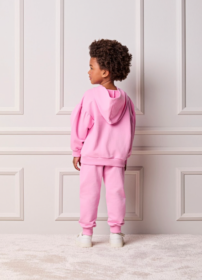 Conjunto Infantil Casaco e Calça Moletom Rosa Girly - Animê Petite