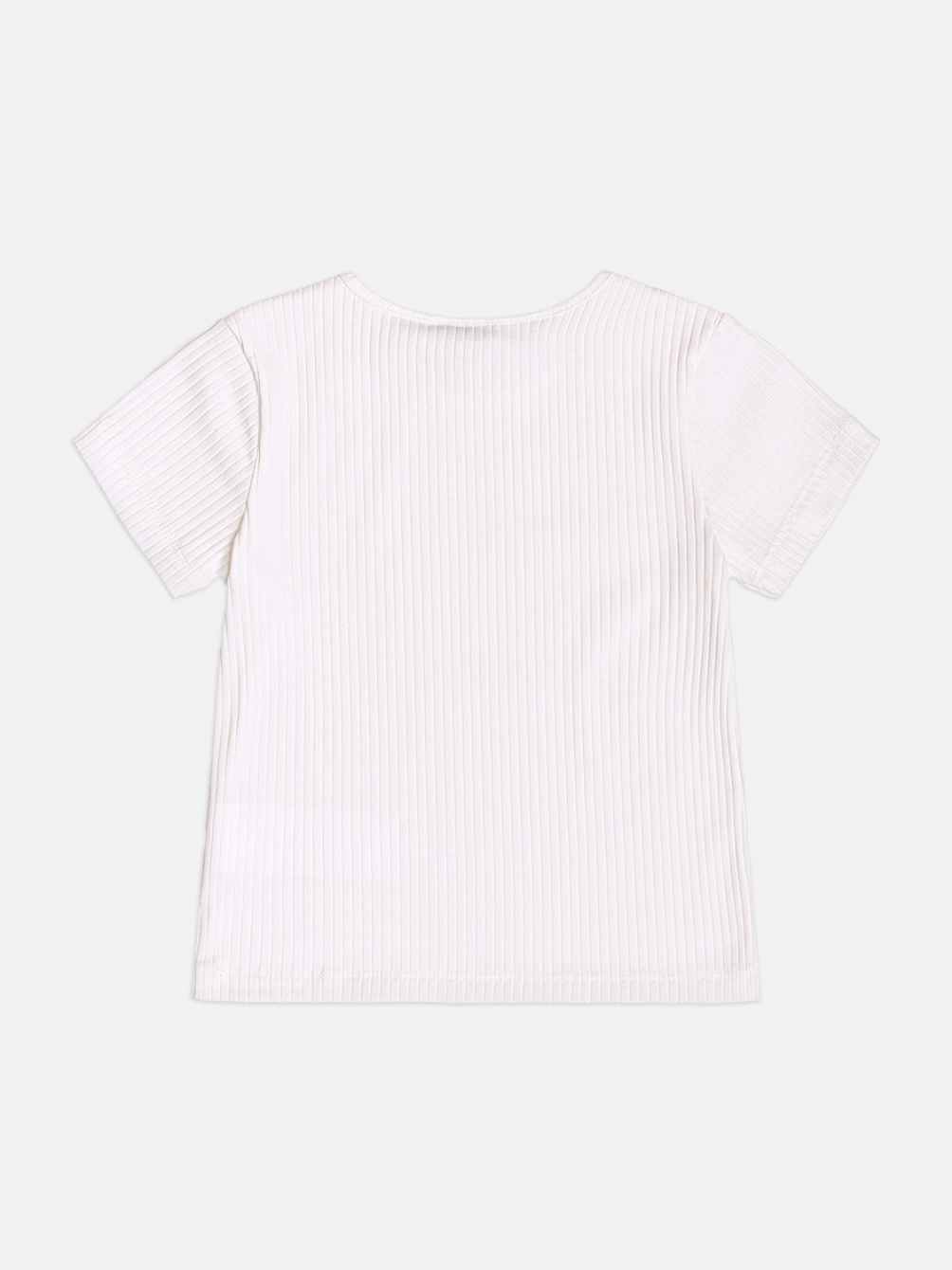 Jardineira Infantil Jeans Maxi Laço com Blusa Básica Off White - Momi