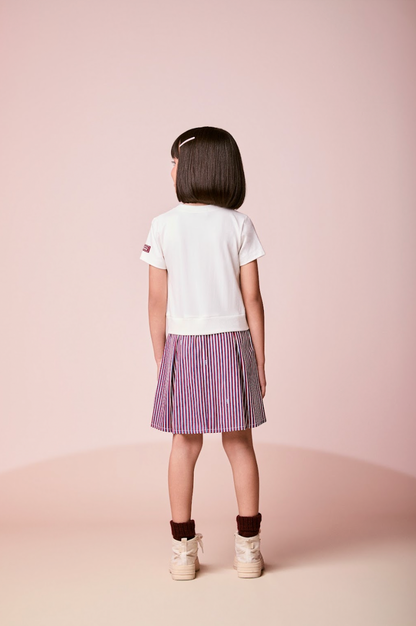 Vestido Infantil MC Hello Kitty Listras Navy Off White - Momi