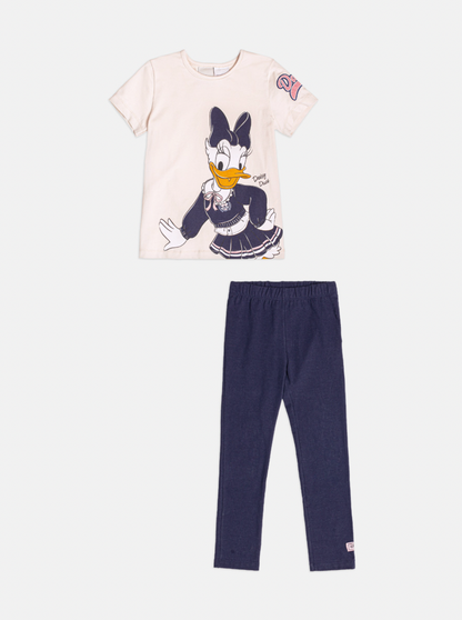 Conjunto Infantil Deisy Blusa MC e Legging Vanilla - Momi