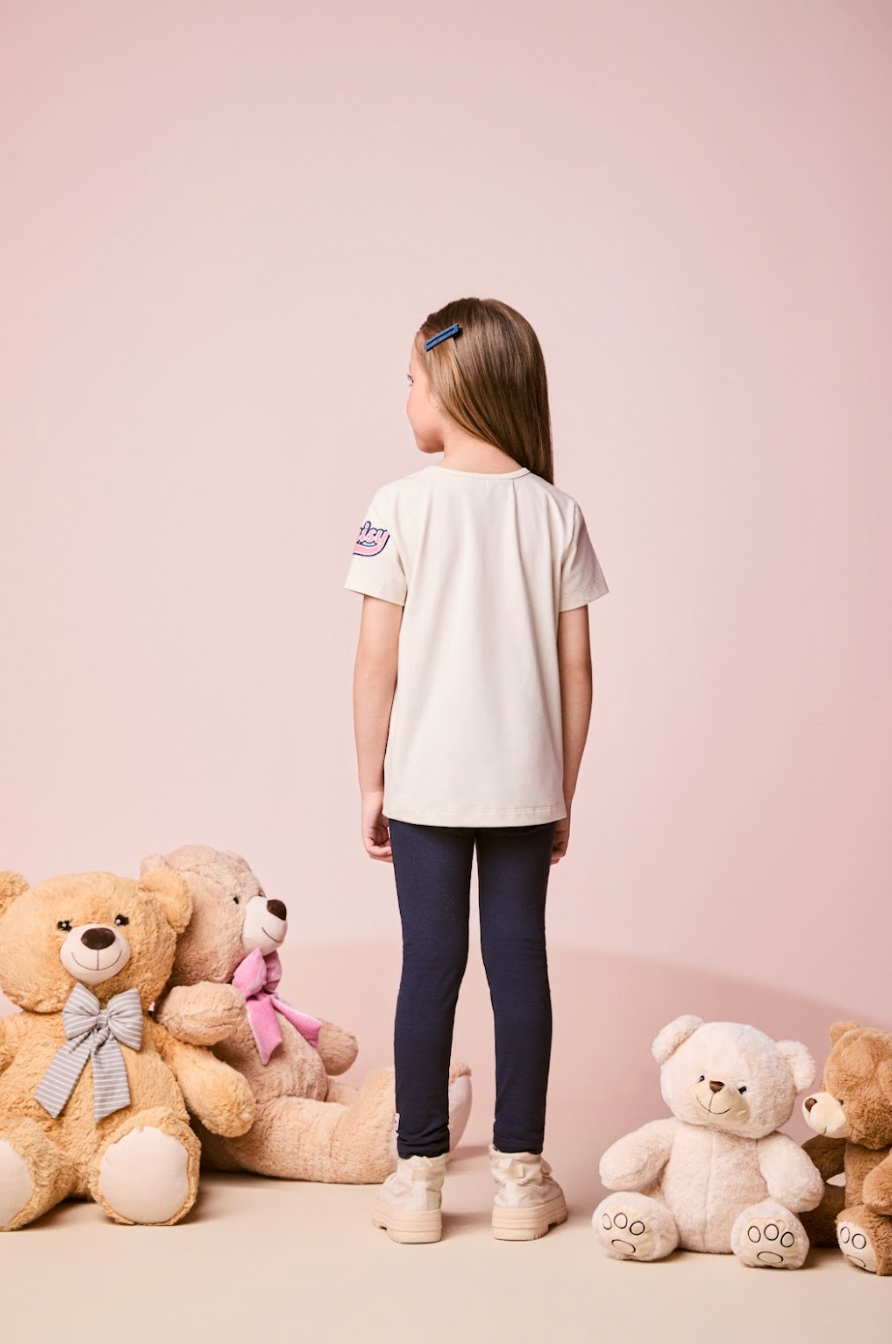 Conjunto Infantil Deisy Blusa MC e Legging Vanilla - Momi