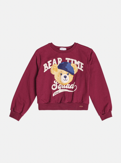 Conjunto Infantil Moletom Casaco Urso e Calça Cramberry - Momi