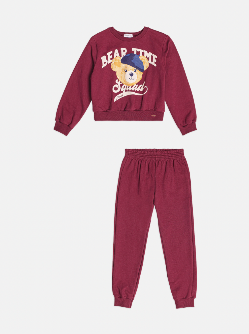 Conjunto Infantil Moletom Casaco Urso e Calça Cramberry - Momi
