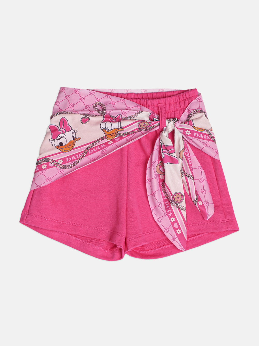 Conjunto Infantil Blusa Daisy & Donald com Shorts Lenço Rosa - Momi