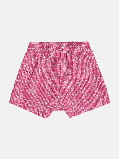 Conjunto Infantil Blusa Manga Longa Gola Laço e Shorts-saia Tweed - Momi