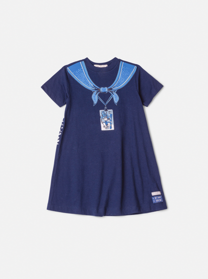 Vestido Infantil Lenço Minnie Ski Marinho - Animê