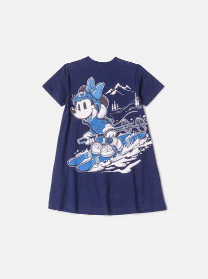 Vestido Infantil Lenço Minnie Ski Marinho - Animê