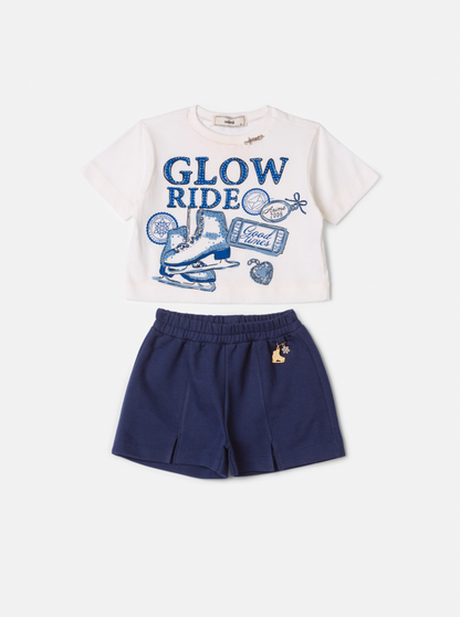 Conjunto Infantil Glow Ride e Shorts Marinho - Animê