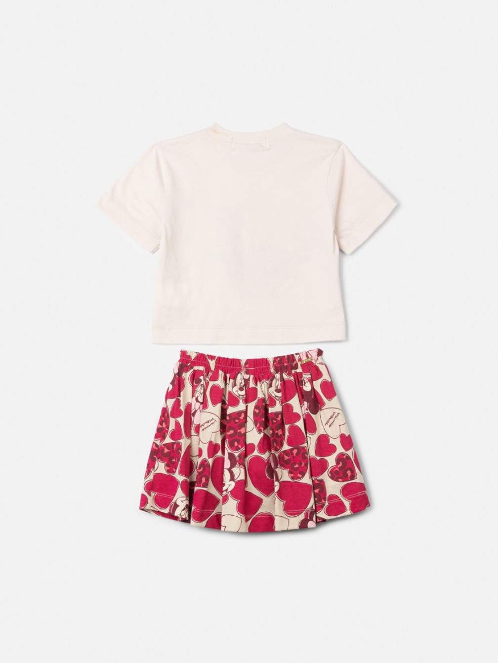 Conjunto Infantil Camiseta MC e Saia Minnie Mouse Hearts - Animê Petite