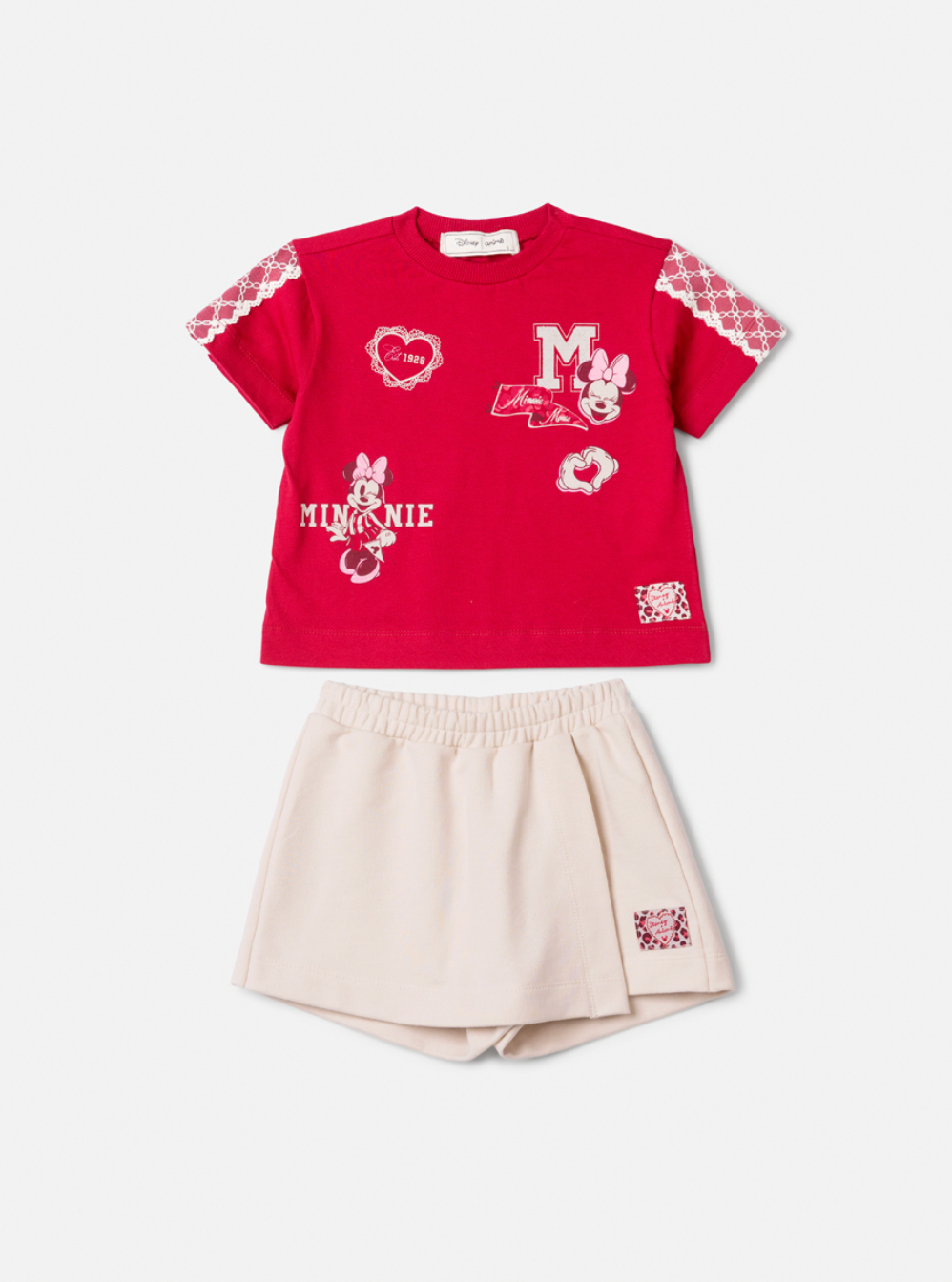 Conjunto Infantil Blusa Berry Patches Minnie e Shorts Bege - Animê Petite