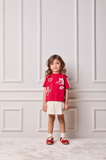 Conjunto Infantil Blusa Berry Patches Minnie e Shorts Bege - Animê Petite