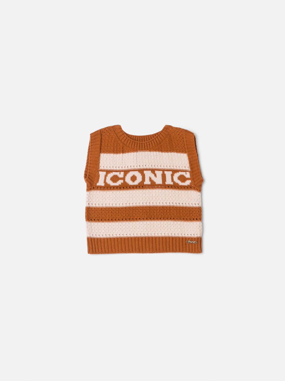 Conjunto Infantil Trio Colete Tricô Iconic, Camisa Gola Babados Rendas e Saia Sarja com Pregas - Animê