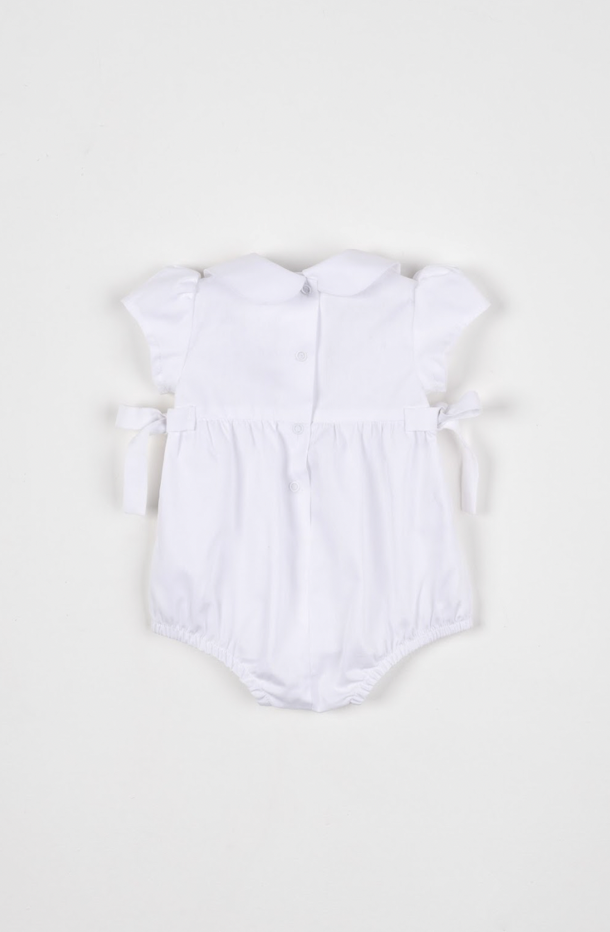 Romper Bebê Fofinho Algodão Manga Princesa Rendas Branco - Um Mais Um