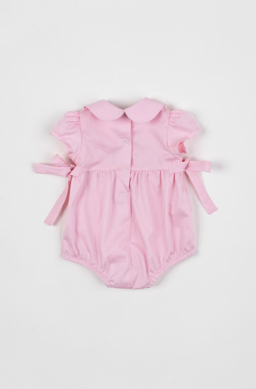 Romper Bebê Fofinho Algodão Manga Princesa Rendas Rosa Claro - Um Mais Um