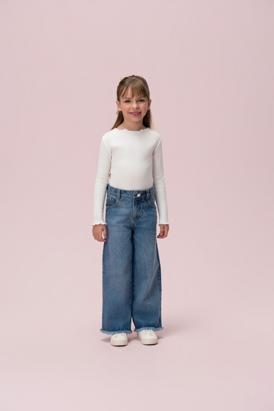 Calça Jeans Infantil Algodão Essential - Petit Cherie