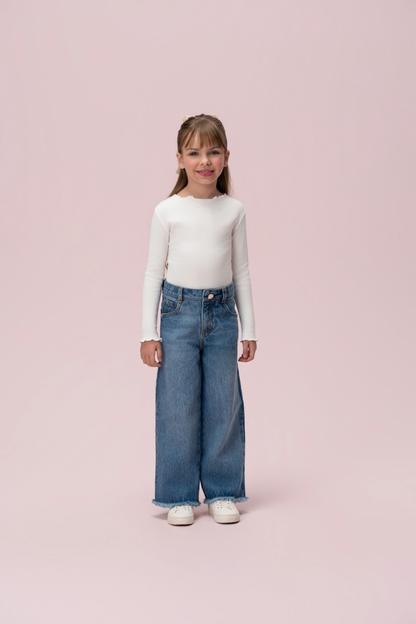 Calça Jeans Infantil Algodão Essential - Petit Cherie