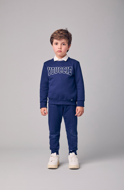 Conjunto Infantil Moletom Clássico YCC Casaco e Calça Marinho - Youccie
