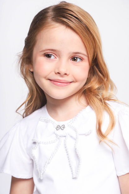 Vestido Infantil Algodão Laço Bordado Manual Babado Barrado Laise Branco - Luluzinha